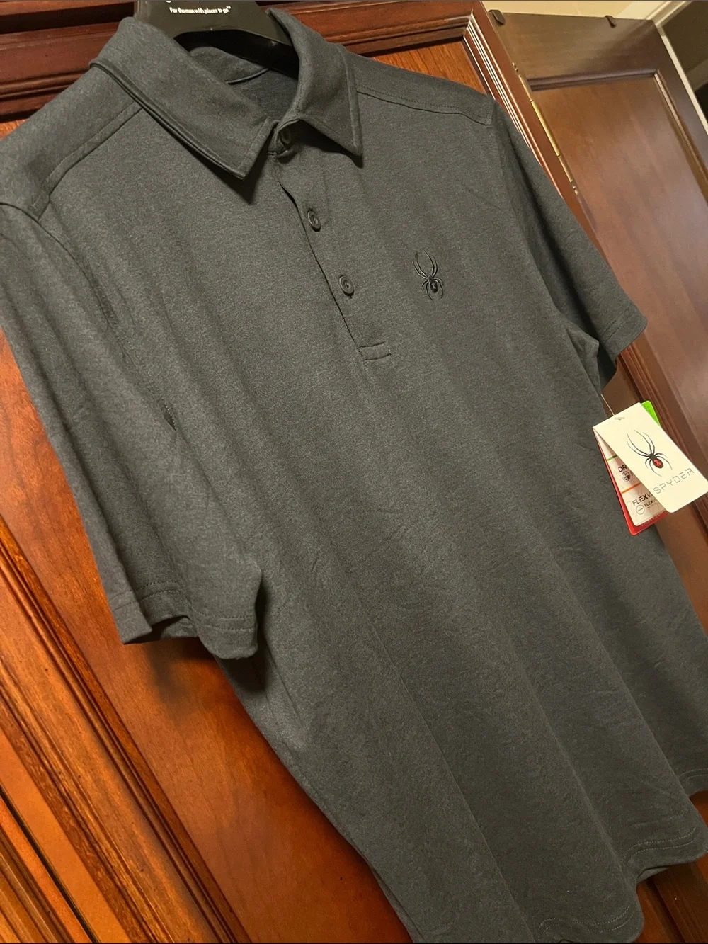 Brand New Spyder Soft Feel Moisture Wicking DryWeb 2-way Stretch Black Golf Polo